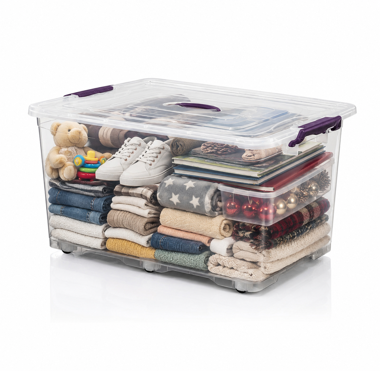 Caisse de rangement 80 litres 69,5 x 43,5 x 38 cm