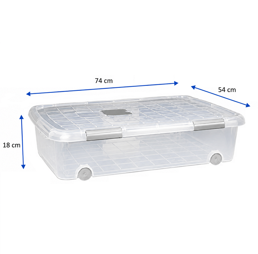 Caisse sous lit 45 litres 74 x 54 x 18 cm